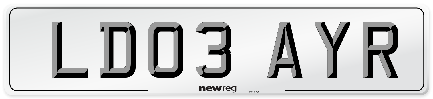 LD03 AYR Number Plate from New Reg